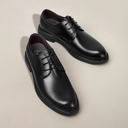 Camel (CAMEL) leather shoes for men 2025 autumn commuting wedding groom gentleman cowhide formal business casual shoes G15S213081 black 42