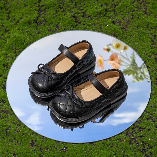Red Dragonfly children's spring and summer girls' shoes single shoes soft sole baby girl's small leather shoes girl princess shoes Q43BPPY401 black 27