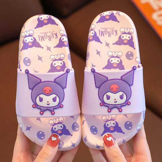 Children's Slippers Sanrio Girls Summer Cartoon Melody Soft Sole Non-Slip Baby Girls Sandals Slippers Kurome Pink Melody 34-35 Inner Length 21.5cm
