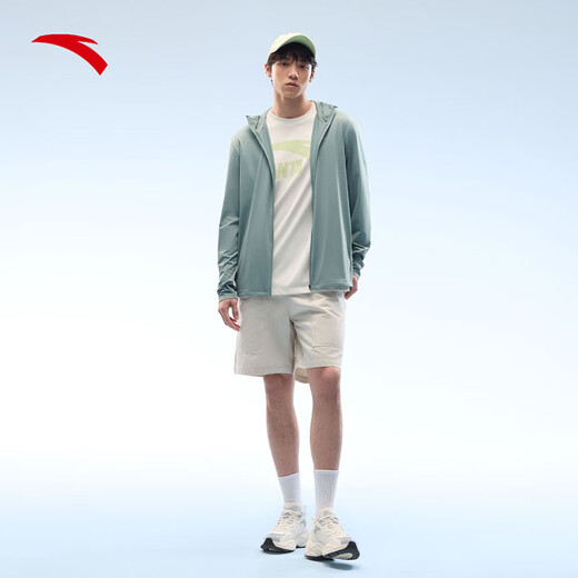 ANTA anti-exposure sun jacket丨Jujuezi 4 ice-skin cooling original yarn sun protection fishing jacket UPF100+ skin jacket for dad, quick-drying and heat-blocking UPF50+|Green Evergreen 7706-3 M