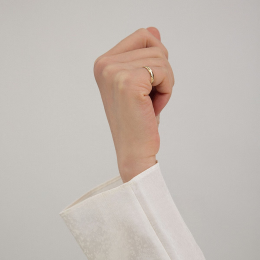 Henglijia SUDROVK gold tail ring simple design high-end light luxury 18K gold fashionable personalized tail ring for women No. 10 with certificate