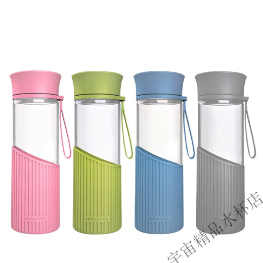 Lock Lock Water Cup Creative Men and Women Transparent Glass Estudiante Filtro resistente al calor de la taza de té portátil LLG673 LLG679 Azul-Con Mango de embalaje 500ml