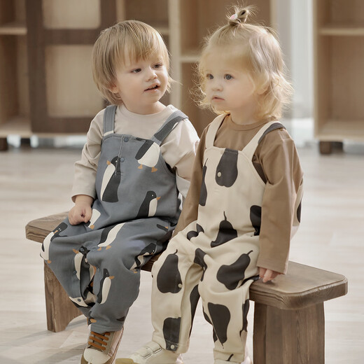 
Bali pig baby overalls spring and autumn baby jumpsuits spring weightlifting pants toddler sweatshirts boys and girls jumpsuits Pear Garden 100