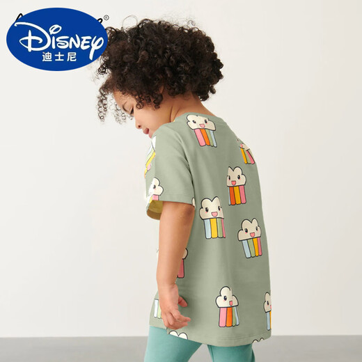 迪士尼（Disney）malwee女童圆领短袖夏装新款欧美童装洋气小女孩儿童T恤上衣 9215 100 cm