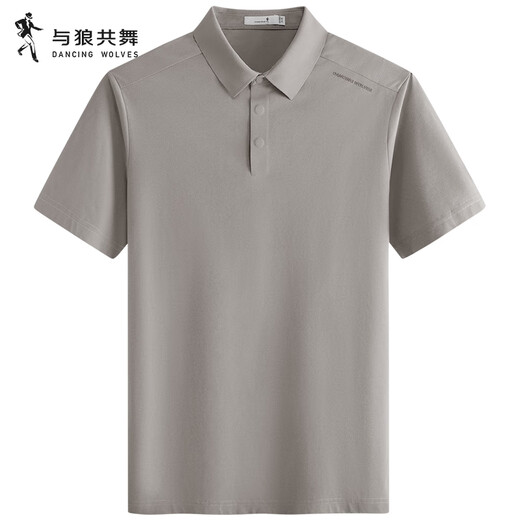 与狼共舞【速干】翻领短袖T恤男2025夏季新款男装商务休闲防晒POLO衫6012 卡其701 L (175)