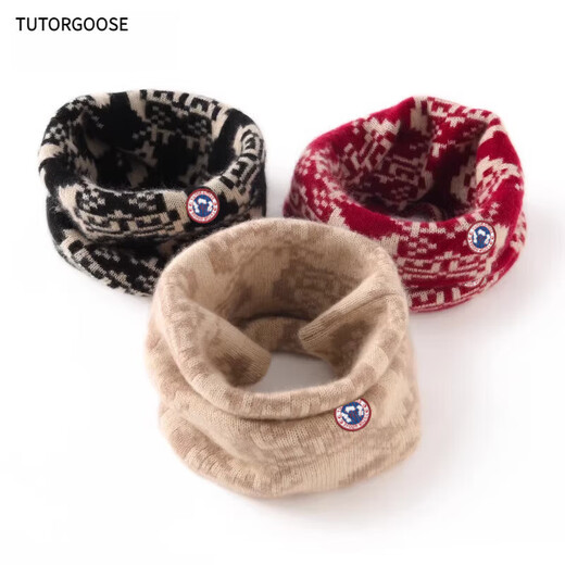 TUTORGOOSE Autumn and Winter Cashmere Neck Warmer Women's Warm Neck Protector Double-sided Neck Scarf Versatile Knitted Fake Collar Pullover Thickened Small Scarf Beige