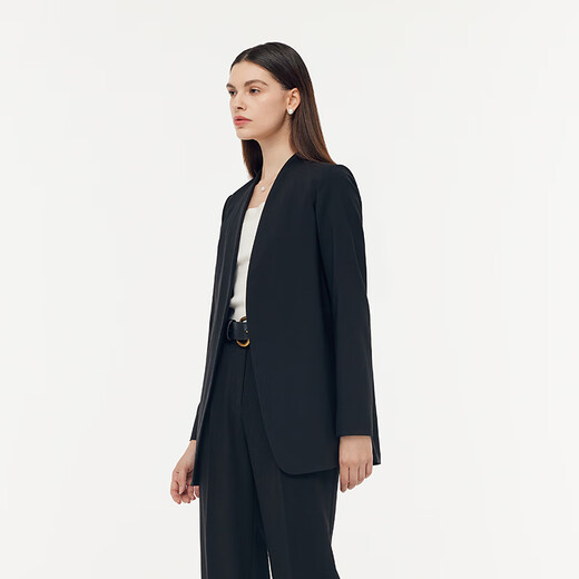 Шерстяной костюм без воротника Gloria, пригодный для машинной стирки, 1E3L6M270 00B, черный S