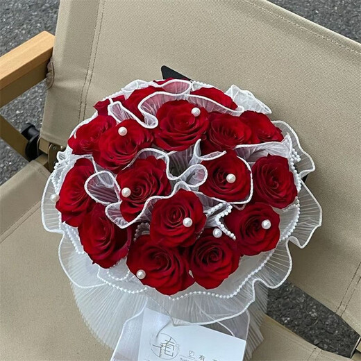 新款森系新娘结婚手捧花小红书领证同款清新玫瑰韩式仿真花束 三生三世