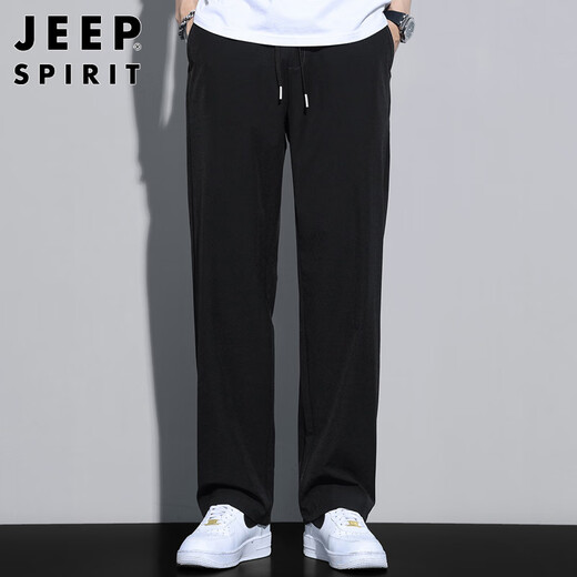 JEEP SPIRIT吉普裤子男春夏季休闲裤男士冰丝薄款运动速干宽松直筒阔腿长裤