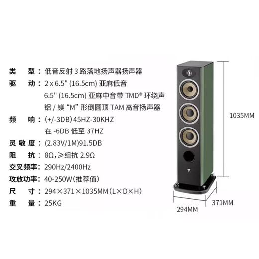 Fokal Jinlang Audio Evo X N2 Jinyun Serie 3-Wege-Boden-Lautsprecher Fever Hifi Hifi Sprecher, der in Frankreich Evo X N2+Luyao RA-1592mkii beheimatet ist