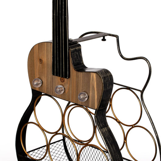 Vintiquewise guitar-shaped 5-bottle wine rack floor-standing metal ornaments home bar decoration