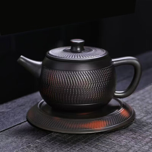 Jianshui purple pottery Fengming Han tile large capacity teapot fully handmade household single teapot purple pottery pot Kung Fu tea set Purple pottery Fengming teapot 400ml
