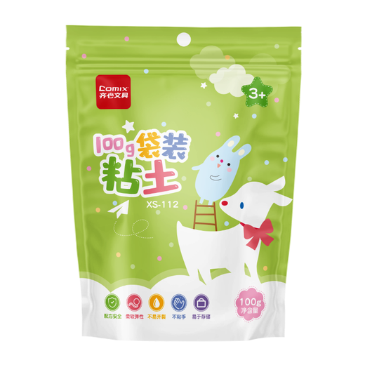 齐心（COMIX）100g大包装超轻粘土橡皮泥黏土彩泥玩具手工美术DIY材料六一儿童节文具生日礼物 XS-112黑色