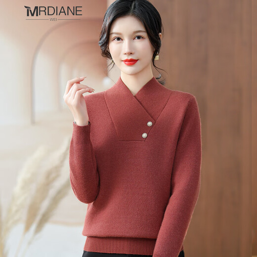 Mrdiane wei warm velvet sweater women's sweater all-in-one velvet thickened bottoming shirt women's top coffee red one size