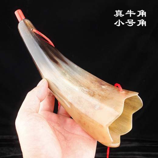 爱帛哆（AIBODUO）黄牛角号角吹响乐器特色手工艺品儿童玩具口哨其他西洋管弦乐器 黄牛小号角 外弧16-19厘米