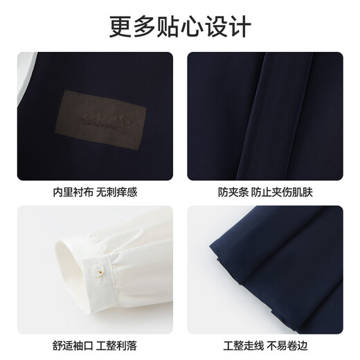 YEEHOO girls' dresses, children's skirts, medium and large children's clothing, long skirts, preppy style doll collar spring clothes, dark blue 150