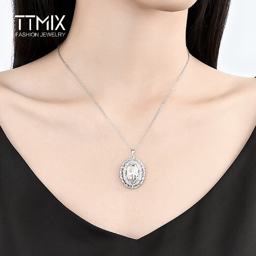 TTMIX pigeon egg platinum pendant for women, temperament pt950 platinum pendant, fashionable and noble birthday gift, large size 6.5-6.7g