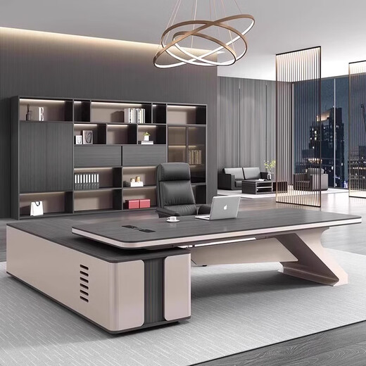 Sanque light luxury boss desk office desk simple modern chairman president desk executive desk manager office desk and chair combination 2.4 meters boss desk