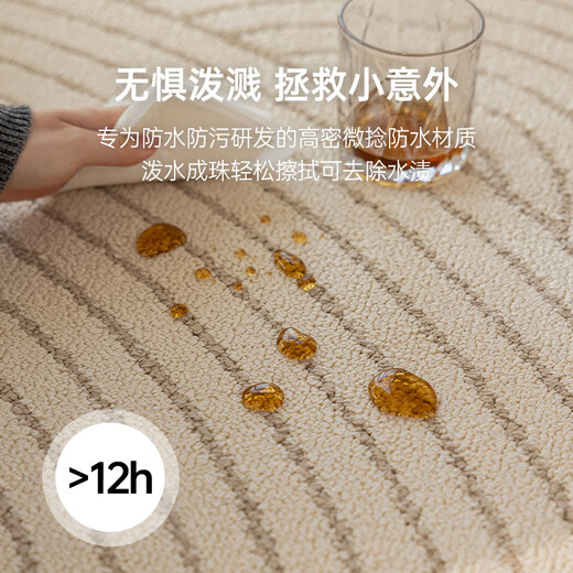 今后奶油风不规则地毯客厅2025新款免洗可擦防水防污易打理卧室床边毯 TJBL2-17087AG 1.6*2.4M