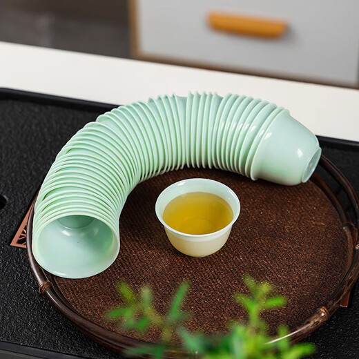 Jiamo disposable tea cup 60ml*50 only Kung Fu tea cup one-cup tea cup drinking cup emerald green