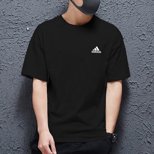 Adidas (adidas) traje deportivo para hombre 25 verano nuevo casual simple transpirable etiqueta pequeña camiseta de manga corta pantalones cerrados conjunto de dos piezas IC9282 + GK9226 M/175