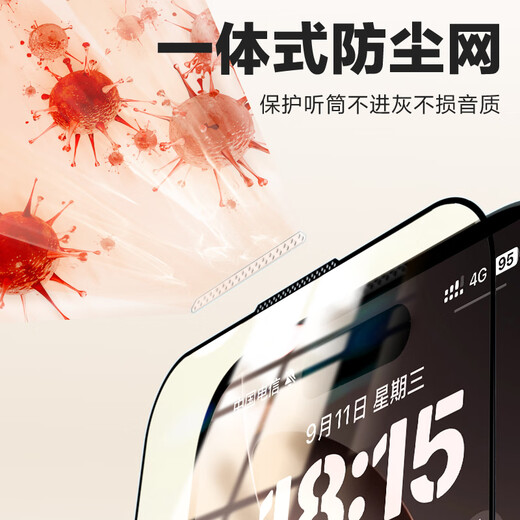 Langke [Special 2 Stücke] Anwendbar für Apple 16 Promax Tempered Film iPhone 16 Promax Mobile Film Vollbildabdeckung HD Staubfestes Ultra-Dünnglas-Anti-Fall-Fall-Schutzfilm