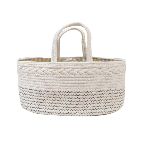 
OTHERins style baby splicing cotton thread storage bucket diaper basket foldable storage bag split discrete storage basket taking photos Black line decoration storage basket 39x2 5.5x18.5