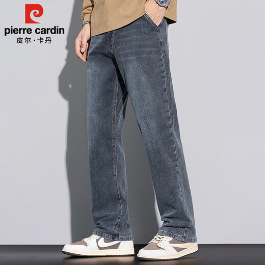 
Pierre cardin jeans men's summer thin Korean style retro straight pants men's loose casual pants men's clothing blue gray 32
