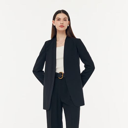 Шерстяной костюм без воротника Gloria, пригодный для машинной стирки, 1E3L6M270 00B, черный S