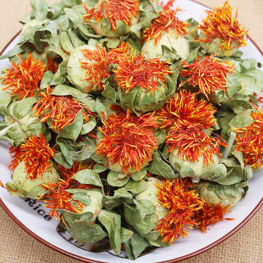 
Beijing Tongrentang safflower fruit authentic sulfur-free Tibetan saffron high-quality Chinese medicinal material saffron 500g safflower soaked in water and tea 100g safflower fruit (big new flower)