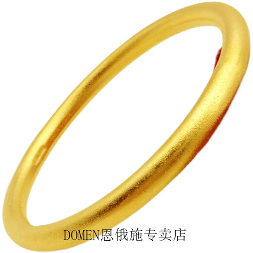 DOMEN老凤凰金店款古法镀沙金手镯镀黄金色传承不掉色仿999女金镯子越 心经传承6210MM宽 重52