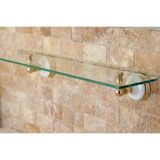 Kingston BrassBrass Victorian glass shelf bright brass