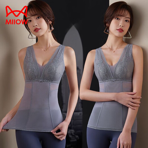 
Cat Man (MiiOW) Belly Vest Women's Thin Breathable Plastic Body Clothes No Strip Tightening Clothes with Body Clothes with Chest Pad Embroidery Skin Tone 2XL 114-126Jin[Jin equals 0.5 kg]