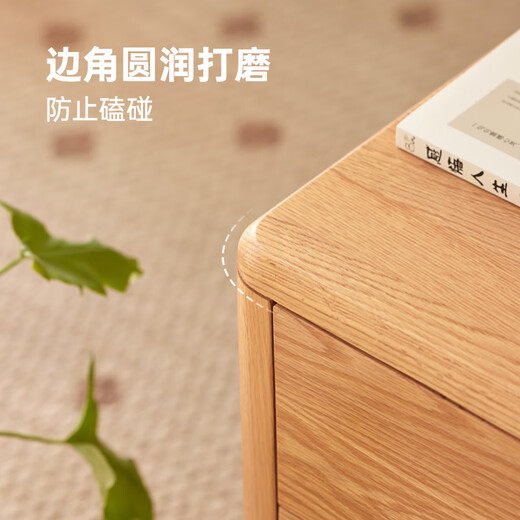 Original elements solid wood bedside table Nordic oak bedside storage cabinet bedroom simple storage cabinet A3026 bedside table-400*300*450mm