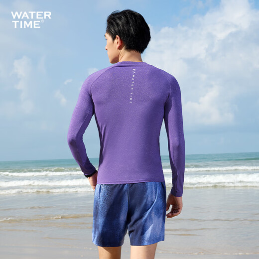 WATERTIME wetsuit men's sun protection breathable soft shell snorkeling surfing jellyfish suit long-sleeved trousers quick-drying swimsuit streamer purple top M
