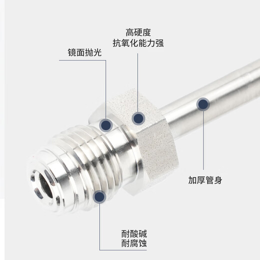 溥畔定制304/316L不锈钢卡套/VR真空波纹管直管1/41/83/81/26mm8mm VR12200MM