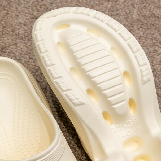 
She enjoys her enjoys hole shoes women's beach shoes sandals thick sole high heels outside slippers TQ698 white 35/36