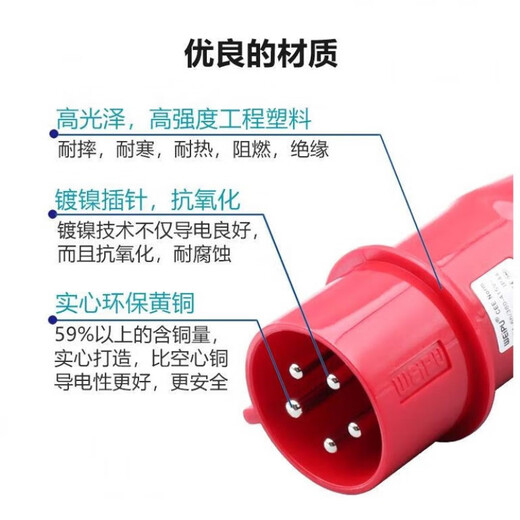 艺枼工业插头插座235明暗装座16325芯防水连接器 16a5芯插头typ235 16a5芯明装插座typ6623
