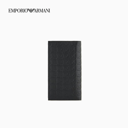 Emporio Armani/Armani Buque insignia oficial [regalo] Nuevo ternero de cuero para hombres Billetera de mano 2025 Summer UC001-Black TODO TAMAÑO