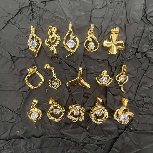 Red shadow plated 18K gold pendant women's gold necklace single pendant single without chain clavicle chain single pendant 18k gold (fetish)