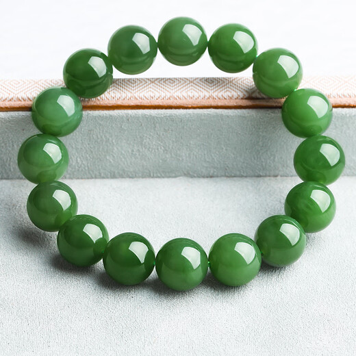 Cardamom Time Boutique 12mm Hetian Jade Black Jasper Bracelet High Head Jade Beads Zodiac Year Bracelet Gift for Men and Women