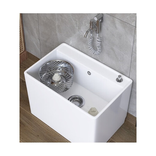 Arrow ARROW balcony mop pool dual-drive ceramic large floor mop bucket washing mop pool rotating small mop pool household floor-standing 408 ordinary model bottom + left and right drainage