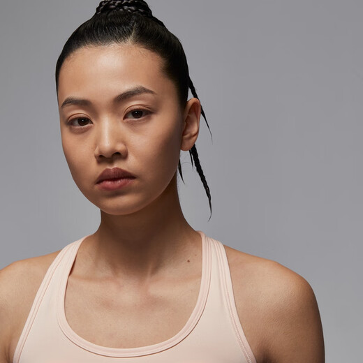 耐克（NIKE）Jordan耐克乔丹女子透气速干衬垫运动内衣秋季中强度支撑FB6873 838冰番石榴色/黑 L