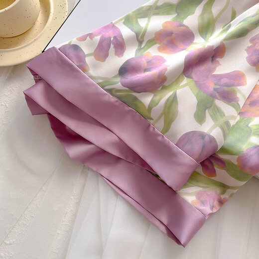 Mu Yilin [6386 personas alabadas] pijamas de tulipán para mujeres en verano delgada seda de seda de manga corta de manga corta para mujeres en verano