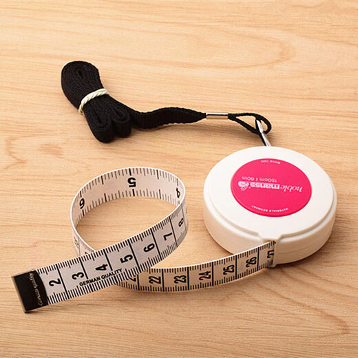 FANCYCHIC German quality tape measure, clothes measure, waist measure, tailor's ruler, sewing ruler 1.5 meters, soft leather tape measure for clothing, 2 meters, white pink heart, inches + centimeters