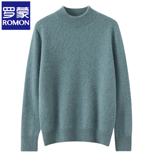 ROMON high-end first-line ready-to-wear pure wool sweater men's autumn and winter half turtleneck thickened warm pullover sweater loose bottoming shirt camel half turtleneck-826 XL