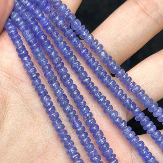 Library selected super 3.5-5mm tanzanite clean rich color glossy disc beads abacus beads DIY bracelet necklace beads 3.5-5.3mm one piece 40cm