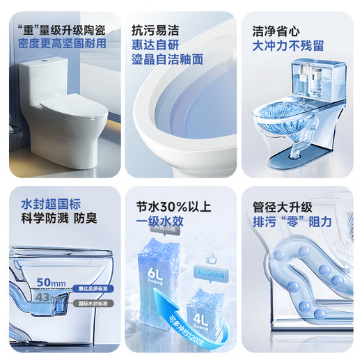 Huida Flush Dovel Home Home-Power Soversing Water-Effectiouge Siphon Toiet HDTA-6168