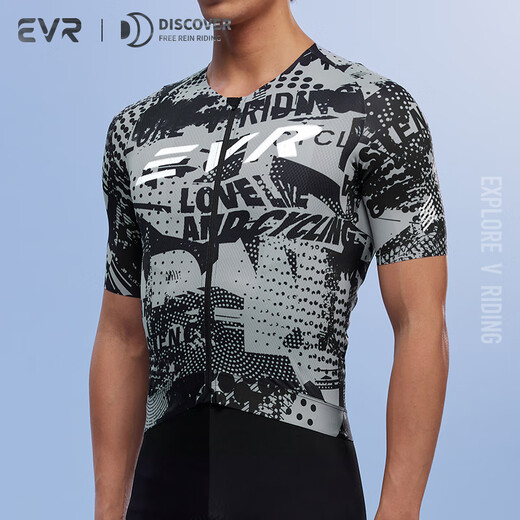 EVR Cycling Suit мужчина летние граффити с короткими рукавами напечатано в воздухопроницаемое, быстросохнущее, высококачественное, тонкое и переменное скорость