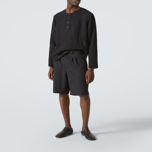 Commas Men's Striped Henley P01001980 Black L CN 185/100A